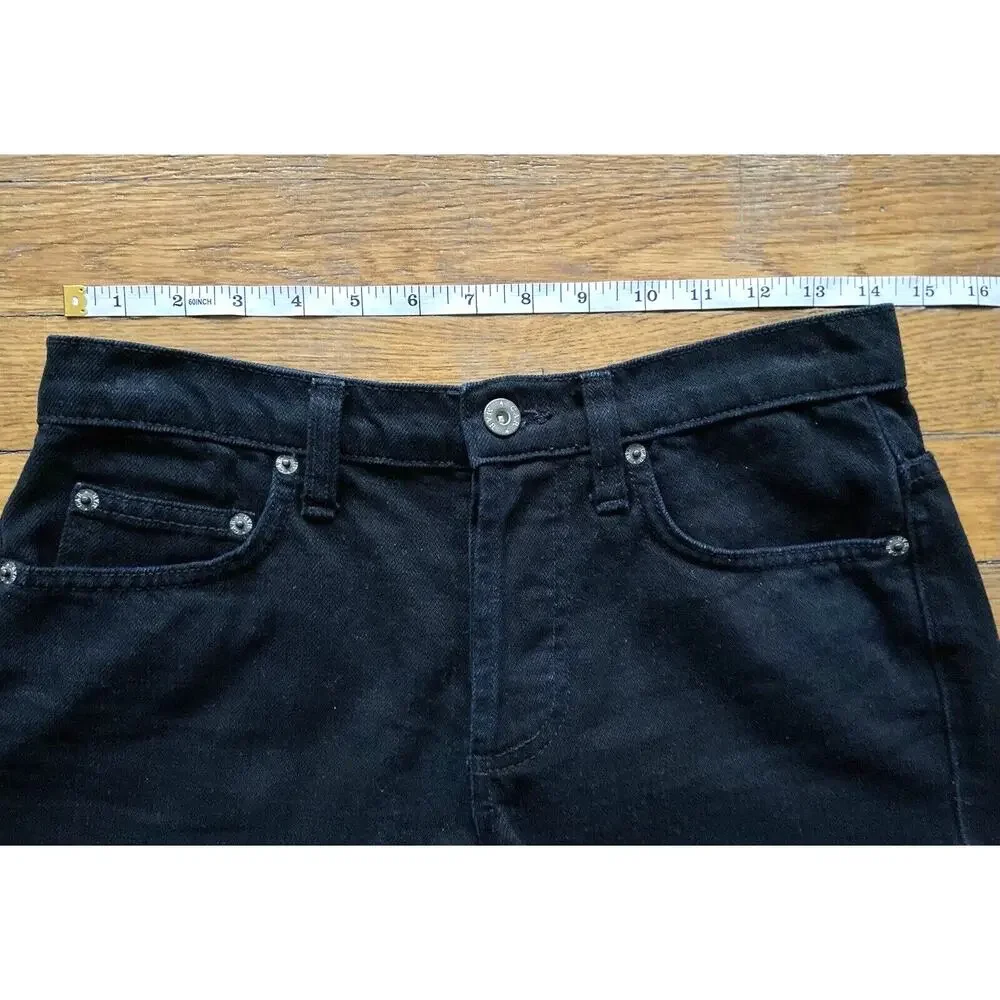 CARMAR Black Distressed Button Fly Cut-Off Denim Shorts sz 28